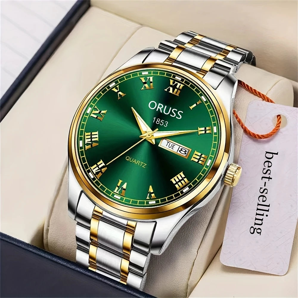Personality western style Men's watch business chic high-end atmosphere classy fashion trend durable double calendar kinematic Men's