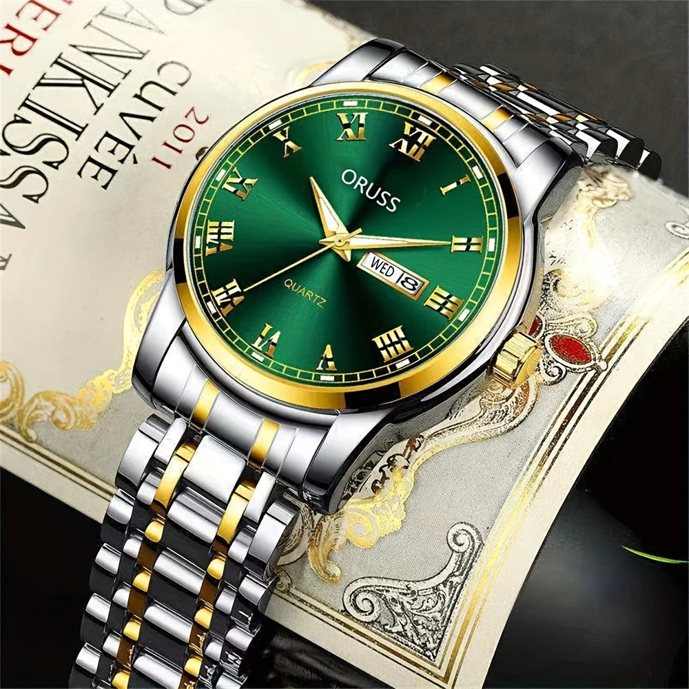 Personality western style Men's watch business chic high-end atmosphere classy fashion trend durable double calendar kinematic Men's