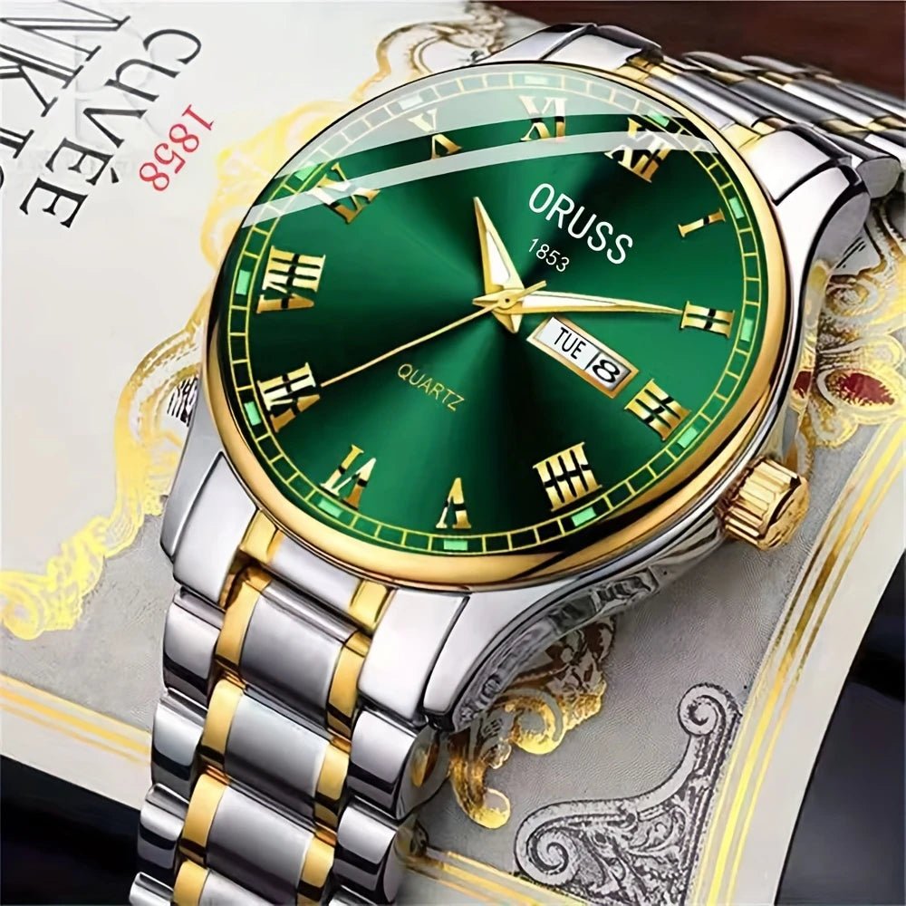 Personality western style Men's watch business chic high-end atmosphere classy fashion trend durable double calendar kinematic Men's