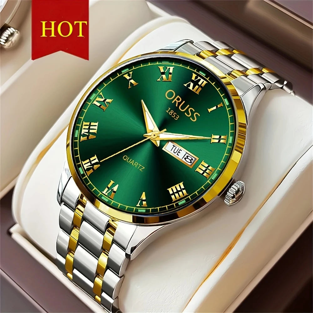 Personality western style Men's watch business chic high-end atmosphere classy fashion trend durable double calendar kinematic Men's