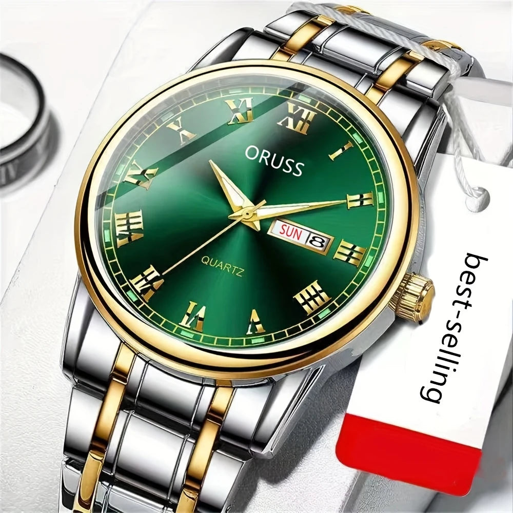 Personality western style Men's watch business chic high-end atmosphere classy fashion trend durable double calendar kinematic Men's