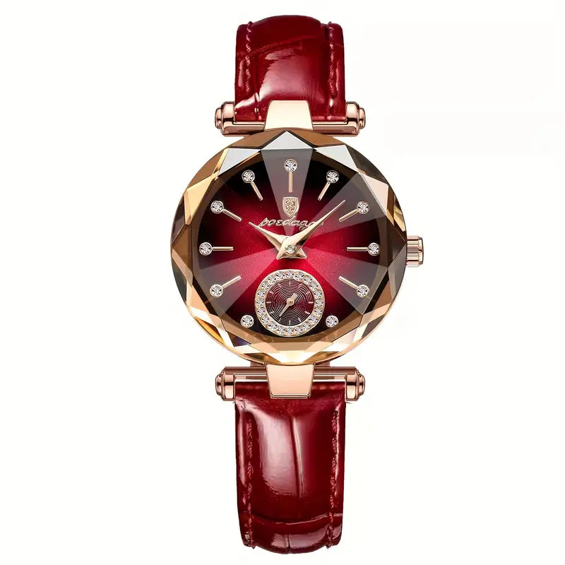POEDAGAR 2024 Trendy Quartz Ladies Wristwatch with Band and Round Case