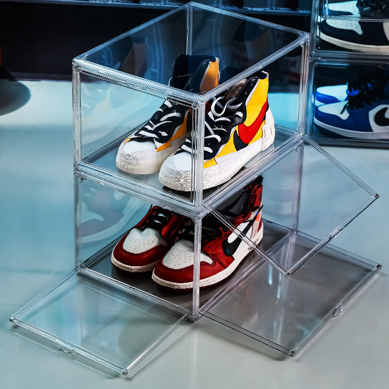 Thickened Side Open Transparent Shoe Box Acrylic Is Open Hand-held Storage Box Drawer Shoe Cabinet Aj Dust-proof Storage Artifact
