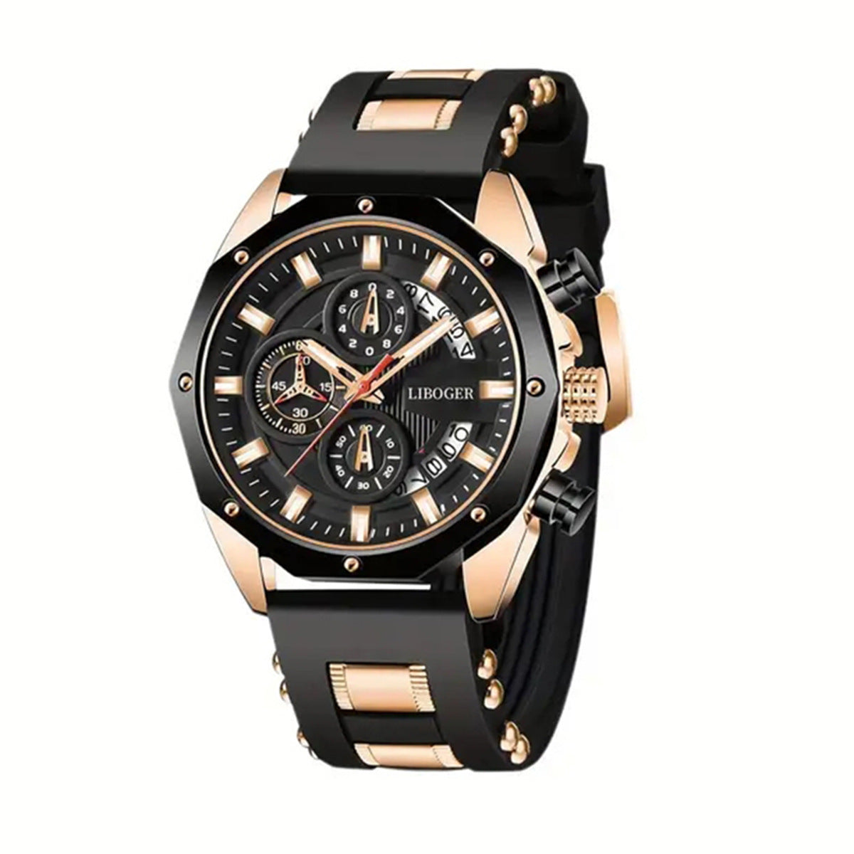 Men's Cross-Border Popular Watches, Fashionable Silicone Band Watches, Multi-Functional Calendar Sports Watches Wholesale Dropshipping
