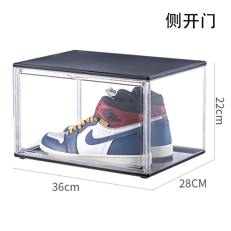 Thickened Side Open Transparent Shoe Box Acrylic Is Open Hand-held Storage Box Drawer Shoe Cabinet Aj Dust-proof Storage Artifact