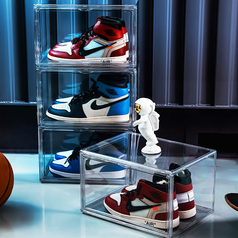 Thickened Side Open Transparent Shoe Box Acrylic Is Open Hand-held Storage Box Drawer Shoe Cabinet Aj Dust-proof Storage Artifact