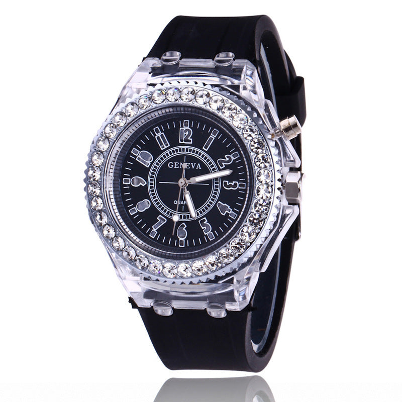 Ins Luminous Watch Distinctive Harajuku Korean Fashion Trendy LED Fluorescent Couple Watch For Boys And Girls