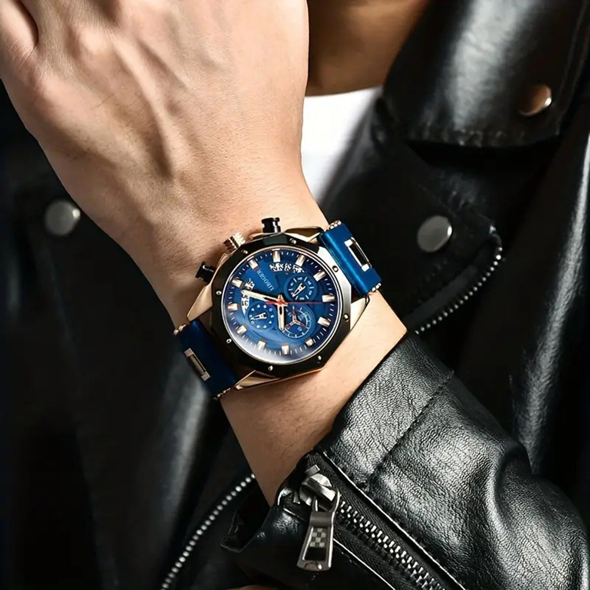 Men's Cross-Border Popular Watches, Fashionable Silicone Band Watches, Multi-Functional Calendar Sports Watches Wholesale Dropshipping