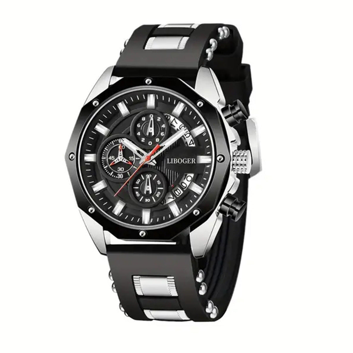 Men's Cross-Border Popular Watches, Fashionable Silicone Band Watches, Multi-Functional Calendar Sports Watches Wholesale Dropshipping