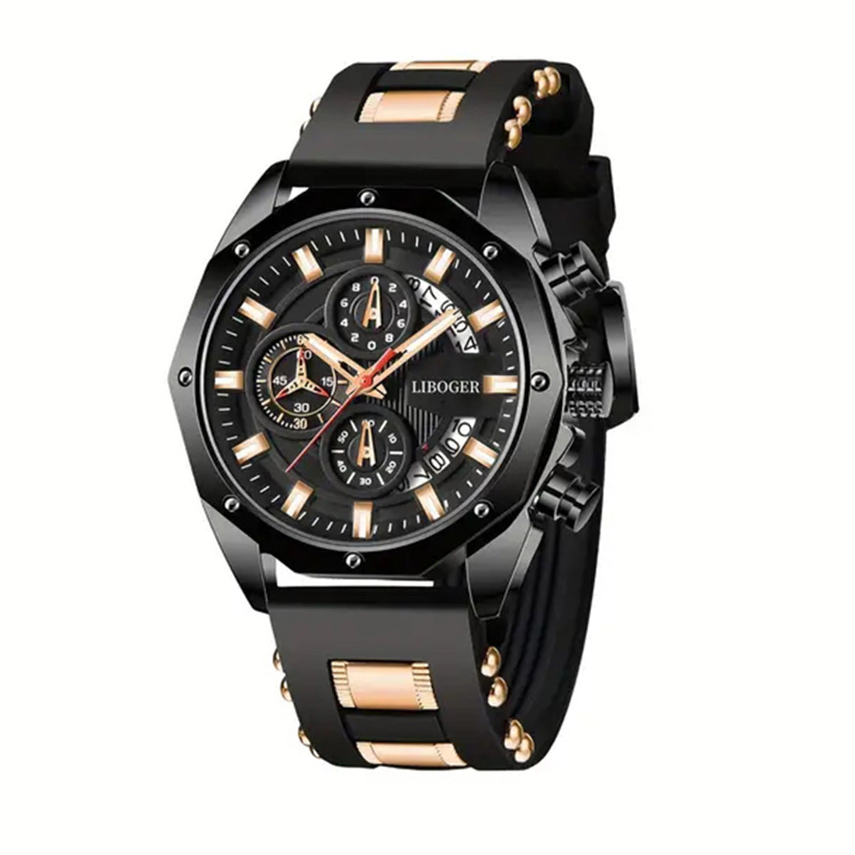 Men's Cross-Border Popular Watches, Fashionable Silicone Band Watches, Multi-Functional Calendar Sports Watches Wholesale Dropshipping