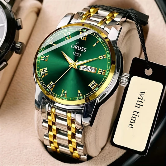 Personality western style Men's watch business chic high-end atmosphere classy fashion trend durable double calendar kinematic Men's